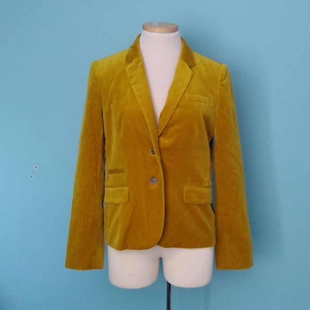 J. Crew gold velvet schoolboy blazer size 8